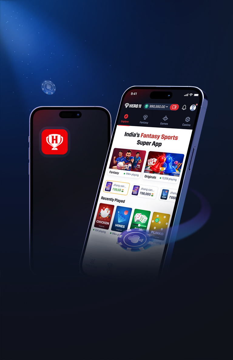Install artwork showing the Hero11 app open on a phone.